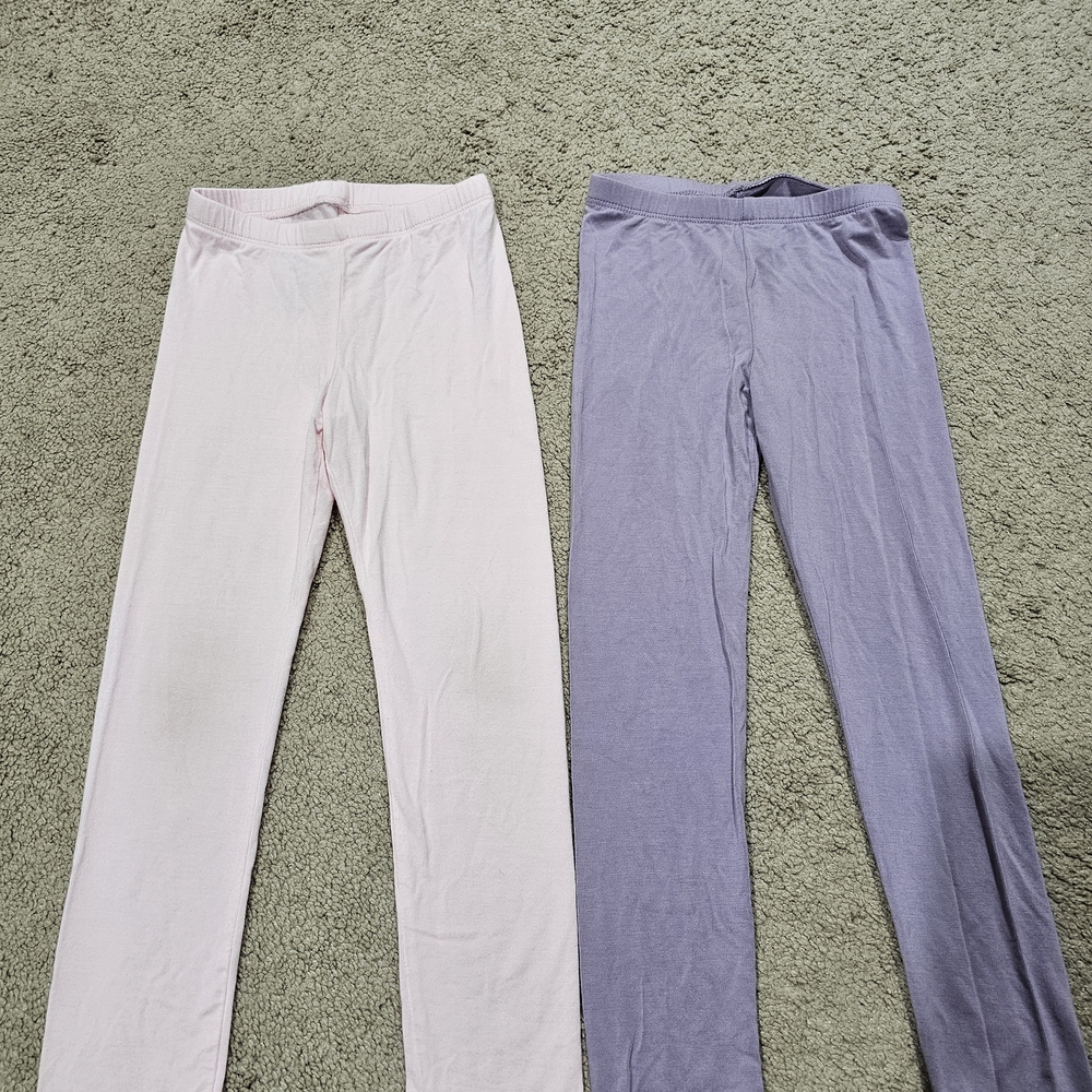 Kyte BABY Girls' Stretch Leggings - Lavender & Light Pink